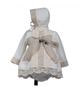 Misha Baby - Jesusito de Bautizo Lino con Capota