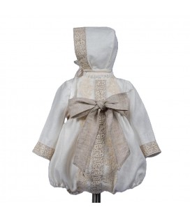 Misha Baby - Pelele de Bautzo en Lino con Capota