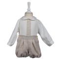 Misha Baby - Conjunto de Bautizo Camisa y Pantalón Lino