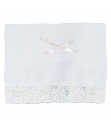 Mikamama - Pañuelo de Bautizo Lino Bordado