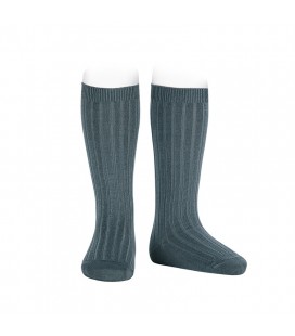 Cóndor - Calcetines altos canalé básicos - Zinc