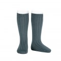 Cóndor - Calcetines altos canalé básicos - Zinc