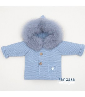Pangasa Baby - Trenka Luxury Pelo Natural color Celeste