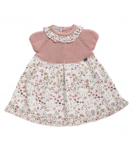 Juliana - Vestido bebé cuerpo de punto flores Maquillaje