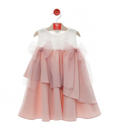 Del Sur - Vestido niña "Familia Skye" Rosa Empolvado
