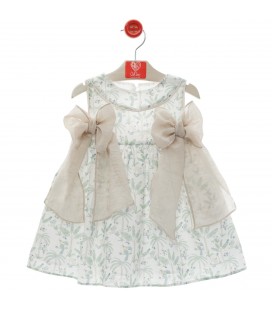 Del Sur - Vestido niña "Familia Bali" Verde Empolvado