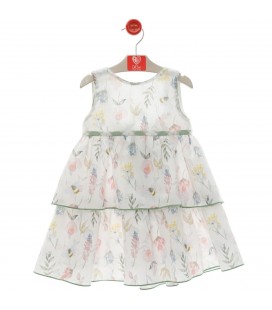 Del Sur - Vestido niña "Familia Jamaica" Verde Empolvado