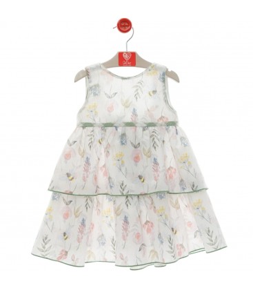 Del Sur - Vestido niña "Familia Jamaica" Verde Empolvado