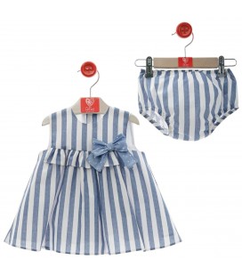 Del Sur - Vestido bebé con braguita "Familia Menorca" Náutico