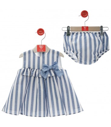Del Sur - Vestido bebé con braguita "Familia Menorca" Náutico