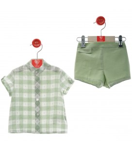 Del Sur - Conjunto bebé "Familia Jamaica" Verde Empolvado