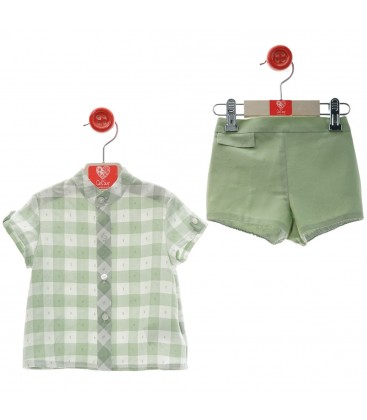 Del Sur - Conjunto bebé "Familia Jamaica" Verde Empolvado