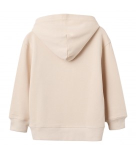 Zippy - Sudadera con capucha de felpa beige claro con letras para niño