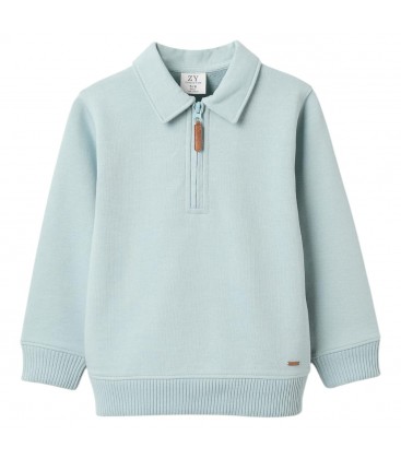 Zippy - Sudadera de felpa de algodón gris claro para niño