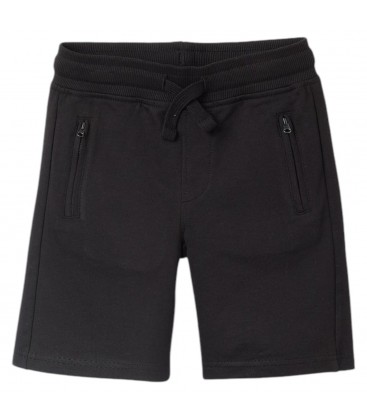 Zippy - Bermuda de felpa negra para niño