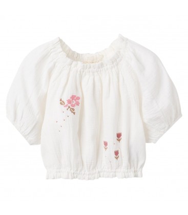 Zippy - Camisa de manga corta de gasa beige claro para niña