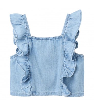 Zippy - Camisa de manga corta denim azul claro para niña