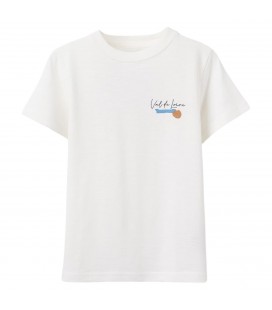 Zippy - Camiseta de manga corta de jersey blanco con detalle para niño