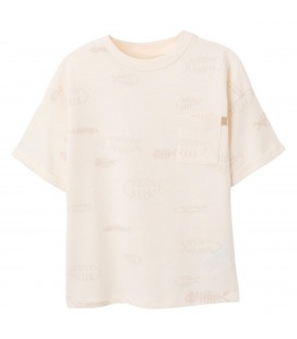 Zippy - Camiseta de manga corta beige claro con estampado para niño