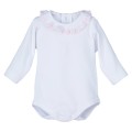 Calamaro Baby - Body bebé M/L cuello puntilla rosa