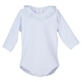 Calamaro Baby - Body bebé M/L cuello puntilla celeste