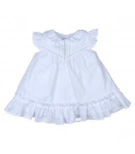 Popys - Vestido Bebé plumeti blanco
