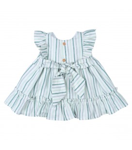 Popys - Vestido bebé rayas verdes