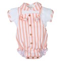 Popys - Conjunto Peto y Blusa Rayas Naranjas