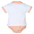 Popys - Conjunto Bebé Cuadros Naranjas
