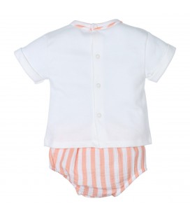 Popys - Conjunto Bebé Niño Rayas Naranjas