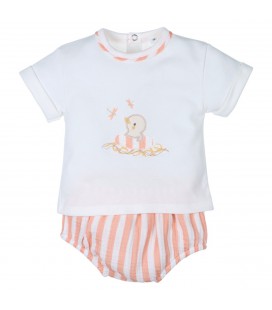 Popys - Conjunto Bebé Niño Rayas Naranjas