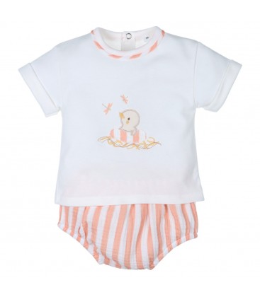 Popys - Conjunto Bebé Niño Rayas Naranjas