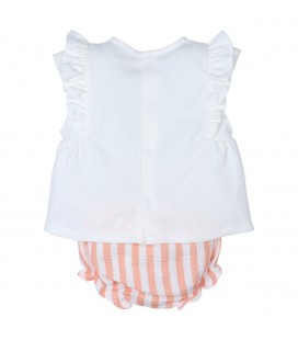 Popys - Conjunto Bebé Niña Rayas Naranjas