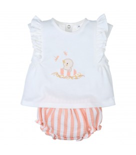 Popys - Conjunto Bebé Niña Rayas Naranjas