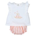 Popys - Conjunto Bebé Niña Rayas Naranjas