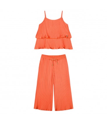 Energiers - Conjunto Plisado Naranja Para Niña