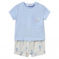 Mayoral Newborn - Conjunto Bebé pantalon corto camiseta color Cielo