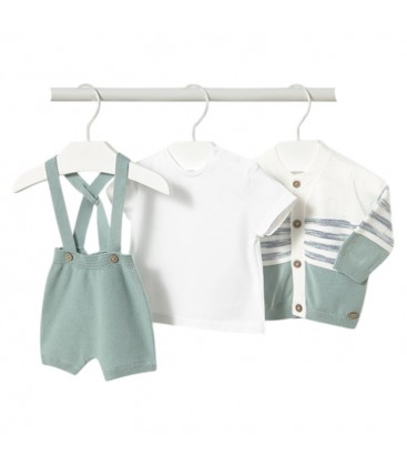 Mayoral Newborn - Conjunto Bebé pantalon corto tricot color Menta