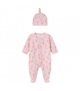 Mayoral Newborn - Pelele largo con gorro para bebé color Rosa baby
