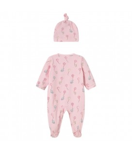 Mayoral Newborn - Pelele largo con gorro para bebé color Rosa baby