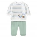 Mayoral Newborn - Conjunto Bebé punto 4 piezas largo color Jade
