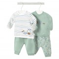 Mayoral Newborn - Conjunto Bebé punto 4 piezas largo color Jade