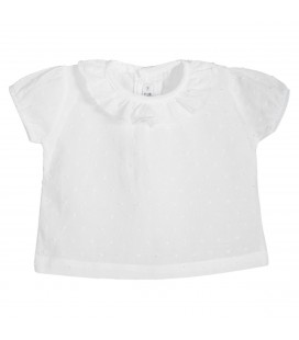 Calamaro Baby - Camisa Plumeti Manga Corta Color Blanco
