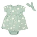 Babybol - Vestido verde con margaritas