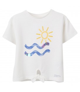 Zippy - Camiseta Blanca con Lazo para niña