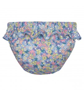 Waterlemon - Bañador Pañal Floral Azul Con Volante