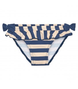 Waterlemon - Culetín Niña Rayas Azul Y Beige Con Lazos