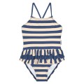 Waterlemon - Bañador Niña Rayas Azul Y Beige Con Volantes