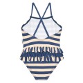 Waterlemon - Bañador Niña Rayas Azul Y Beige Con Volantes