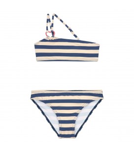 Waterlemon - Bikini Niña Rayas Azul Y Beige